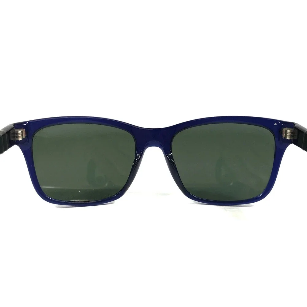 Persol Sunglasses 3135-S 181/31 Polished Blue Rectangle Frames with Green Lenses